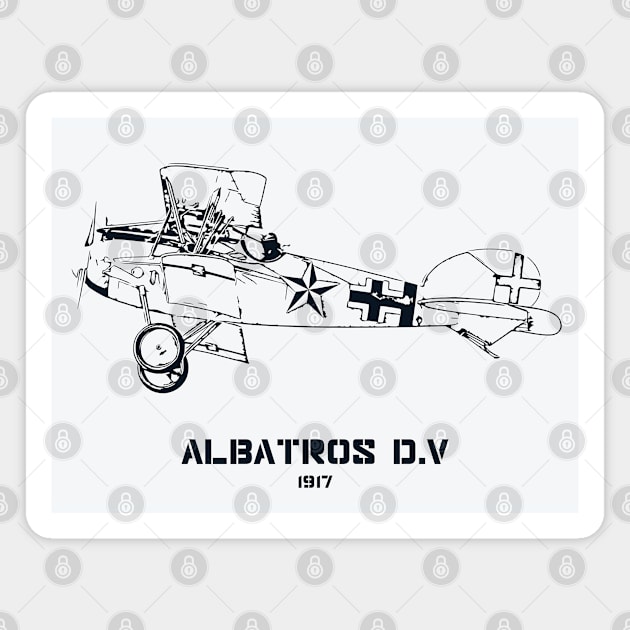 Albatros D.V World War I Fighter Plane Magnet by Lakeric